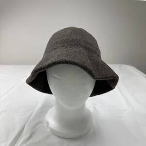 Vivienne Westwood Gray Wool Orb Logo Bucket Hat Authentic Designer Accessory